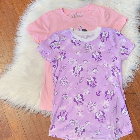 Minnie Mouse Girls Graphic T- Shirts 2 Pack Size L (10/12) - Picture 4 of 10